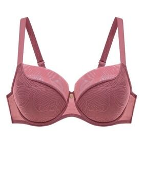 Understance Leslie Smooth Lace FlexWire Light Padded Demi Bra Deep Crimson 44DD